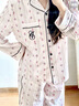 維多利亞的秘密（Victoria's Secret）楊冪田曦薇同款 宅度假天絲綿柔長(cháng)袖長(cháng)褲睡衣套裝家居服不易皺 曬單實(shí)拍圖