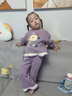 G.DUCKKIDS小黃鴨童裝女童春裝洋氣套裝兒童衛衣可愛(ài)兩件套寶寶春秋季衣服 紫色套裝 100 (建議90-98cm 2-3周歲） 曬單實(shí)拍圖