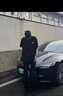 秋季黑色微喇牛仔褲男女半松緊腰高街vibe直筒褲子修身顯瘦彎刀褲 黑色 S 【建議80-95斤】 曬單實(shí)拍圖