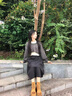 啄木鳥(niǎo)（TUCANO）情侶裝感衛衣套裝一衣一裙疊穿針織衫配裙子兩件套男裝 女 翻領(lǐng)針織背心+罩衫毛衣 女兩 S 曬單實(shí)拍圖