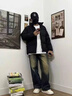 NASA GISS棉服男秋冬季純色棉衣厚款防風(fēng)外套保暖面包服棉襖 黑色 2XL 曬單實(shí)拍圖
