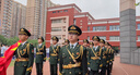 國旗班儀仗隊服裝學(xué)校護旗升旗儀式禮服學(xué)生國旗護衛隊儀仗服套裝 三道杠款12件套 均碼 男155 （適合90斤左右） 曬單實(shí)拍圖