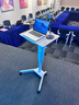 星林源升降演講臺發(fā)言臺現代簡(jiǎn)約教室會(huì )議室可移動(dòng)小講臺桌子主持發(fā)言臺 白色升降桌架+白色桌面 曬單實(shí)拍圖