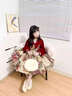 思妙星兒童拜年服紅色晚禮服女童生日宴花童公主裙小主持人鋼琴演奏秋冬 紅色短款 120 曬單實(shí)拍圖