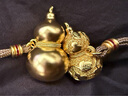 老鋪黃金古法手工足金項鏈 · 葫蘆吊墜（繩鏈款） 大號素金款金重約34.6g 曬單實(shí)拍圖