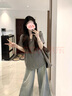 衣然呈品韓版簡(jiǎn)約V領(lǐng)灰色慵懶風(fēng)短袖T恤女夏新款寬松垂感休閑百搭半袖上衣 灰色 M 【建議90-110斤】 曬單實(shí)拍圖