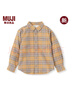無(wú)印良品（MUJI）大童 法蘭絨長(cháng)袖襯衫兒童襯衣男童女童 童裝25年秋季新品CB1PFA5A 暗黃色格紋 120 /60A 曬單實(shí)拍圖