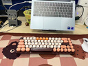 鐳拓（Rantopad）RF68藍牙無(wú)線(xiàn)鍵盤(pán)鼠標套裝 辦公鍵鼠墊套裝 雙模便攜 復古圓點(diǎn)小鍵盤(pán) 咖啡棕色 曬單實(shí)拍圖