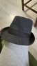 希諾佰迪（xinuobaidi）韓版潮時(shí)尚小禮帽男士英倫爵士帽 春秋季黑色毛呢帽老人帽子 灰色 【成人頭圍58cm】 曬單實(shí)拍圖