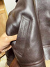 雅格羅伊b3飛行夾克皮毛一體美版寬松男真皮短款男士員皮衣羊羔毛機車(chē)外套 深棕色棕色補強皮料 M 曬單實(shí)拍圖