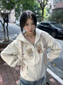 LDBE美式復古毛絨小狗連帽加絨衛衣女2025新款休閑百搭慵懶風(fēng)開(kāi)衫外套 灰色（薄款開(kāi)衫） S 【80-100斤】 曬單實(shí)拍圖