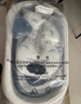 蒂愛(ài)嬰兒洗澡盆 新生兒折疊浴盆套裝 浴墊浴網(wǎng)溫度計禮包升級款鳶尾藍 曬單實(shí)拍圖