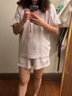 蕉內棉棉5系睡衣男女士春夏季華夫格短袖短褲純棉家居服情侶套裝 【女士】冰芋紫 M 曬單實(shí)拍圖