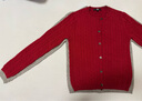 優(yōu)衣庫女裝紐花圓領(lǐng)針織開(kāi)衫/毛衣外套空調衫通勤秋冬新款481477 16 紅色 M 曬單實(shí)拍圖