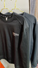 花花公子男士衛衣男春秋冬款2025新款長(cháng)袖t恤男重磅即墨潮牌衣服品牌男裝 黑色+深灰加絨款2件裝 3XL 建議150-165斤 曬單實(shí)拍圖