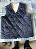 中老年加絨加厚馬甲加厚中老年棉背心加絨坎肩短款爸爸裝大碼馬夾 藏藍色大格馬甲 3XL 曬單實(shí)拍圖
