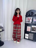 MOON KIDS女童毛衣套裝2026秋冬季新款中式過(guò)年大童紅色馬年本命年加絨洋氣 15190褲子+19722毛衣【加絨款】 160 160cm 曬單實(shí)拍圖