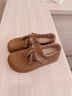 天美意勃肯鞋商場(chǎng)同款純色百搭休閑平底舒適女鞋2025秋新款 咖啡色 37 曬單實(shí)拍圖