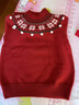 G.DUCKKIDS小黃鴨童女童毛衣冬季兒童針織衫中小童圣誕節衣服女孩打底衫上衣 紅色雪花毛衣 100 尺碼2~3歲【 90-100cm】 曬單實(shí)拍圖