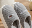 小熊兔子卡通棉拖鞋家用室內厚底保暖防滑毛毛拖鞋踩屎感棉拖鞋女 灰色 42-43 【平時(shí)適合41-42】 曬單實(shí)拍圖