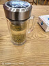 高硼硅雙層加厚茶水分離辦公杯大容量泡茶杯把手雙層加厚茶杯硬厚 顯溫蓋辦公杯 400ml 1只 曬單實(shí)拍圖