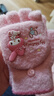Hello Kitty兒童手套冬保暖針織半指卡通女寶幼兒翻蓋手指套3126美樂(lè )蒂粉色 曬單實(shí)拍圖