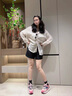 奧迪馳 AODELZ阿甘鞋厚底內增高透氣冰絲網(wǎng)面真皮老爹鞋女小個(gè)子百搭休閑運動(dòng)鞋 粉色 38 曬單實(shí)拍圖