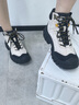 JEEP馬丁靴女靴2025新款秋冬戶(hù)外登山鞋厚底增高工裝靴英倫短靴雪地靴 黑灰色 37 曬單實(shí)拍圖