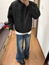 主意范（ZHUYIFAN）夾克男三防美式飛行春秋穿搭一整套立領(lǐng)棒球服外套短款工裝沖鋒衣 黑色夾克 XL 130-150斤 曬單實(shí)拍圖