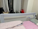 貝怡熊Beeio床圍欄嬰兒床上防護欄寶寶防摔兒童床護欄床邊擋板床上圍擋免打孔 1.8米淺灰【升級大立柱+U型底座免打孔】 曬單實(shí)拍圖