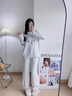 SUPISRRE輕奢法式半邊絨睡衣女秋冬季珊瑚絨笑臉甜美加厚高級感外穿家居服 淡藍色 均碼 曬單實(shí)拍圖