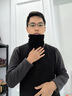 回力套頭圍脖男女秋冬保暖防寒圍巾戶(hù)外騎行防風(fēng)加絨加厚護頸脖套黑色 曬單實(shí)拍圖