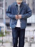 Ehangy國際奢侈品牌夾克男士輕奢寬松時(shí)尚簡約舒適百搭潮流高端牛仔外套 藍(lán)色 L (170) 曬單實(shí)拍圖