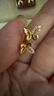 中鑫珠寶生日禮物閃光蝴蝶5G黃金耳釘足金鑲嵌鋯石耳飾金耳環(huán)首飾女 2.1g 曬單實(shí)拍圖