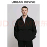 UR2025秋季新款男裝休閑立領(lǐng)拉鏈超寬松罩衫襯衫UUY250006 正黑 M (M-L) 曬單實(shí)拍圖