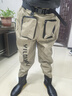 超輕尼龍下水褲釣皮叉男涉水褲水鞋連體齊腰水庫防水抓捕魚(yú)雨衩褲 卡其牛津布面包兜齊腰-內運動(dòng)網(wǎng) 42-43鞋碼 曬單實(shí)拍圖