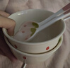 草莓陶瓷碗勺家用高顏值米飯碗少女心甜品碗釉下彩餐具套裝 【4件套】淺粉草莓2碗2勺 曬單實(shí)拍圖