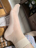 棉滿(mǎn)滿(mǎn)夏季薄款荷葉邊短絲襪女棉底吸汗松口襪天鵝絨防勾絲月子襪ql 曬單實(shí)拍圖