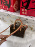 香港輕奢2025新款潮女士迷你波士頓包經(jīng)典老花單肩包枕頭包斜挎包 咖啡色小號 曬單實(shí)拍圖