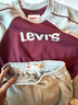 Levi's李維斯兒童套裝男女童套裝秋季新款套頭衛(wèi)衣長褲2件套衣服 花紗灰 140 /68 【建議身高128-140cm】 曬單實拍圖
