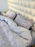 水星系列家紡輕奢新款秋冬牛奶絨雕花法蘭絨被套被罩加厚保暖絨毛床單四件套 花時(shí)光藍灰 1.8 床單款 四件套【被套200*230】 曬單實(shí)拍圖