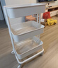 宜家（IKEA）拉斯克家居小推車(chē)三層置物架移動(dòng)茶水桌客廳咖啡桌廚房?jì)ξ锸占{架 【升級款】白色大號 35*45*77cm 曬單實(shí)拍圖