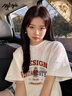 MJ STYLE純棉短袖T恤男女2025年夏季寬松休閑百搭美式復古風(fēng)辣妹半袖上衣 曬單實(shí)拍圖