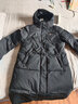 斐樂（FILA）女子長款羽絨服冬季90%鵝絨長袖保暖連帽運動過膝開衫外套上衣 深黑-BK 2XL 曬單實拍圖