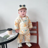 多嘻?？ǎ―UOXILUK）新生嬰兒連體衣秋冬加厚保暖套裝滿(mǎn)月寶寶外出服抱衣棉服冬天衣服 咖白龍+祥龍游記 66cm 曬單實(shí)拍圖