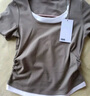 森馬（Semir）短袖t恤女短款假兩件百搭上衣25夏裝顯瘦U領(lǐng)套頭衫109325100015 曬單實(shí)拍圖