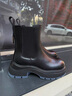 他她厚底休閑切爾西靴女靴撞色顯瘦煙筒靴子秋冬 黑(鞋底藍) 37 曬單實(shí)拍圖