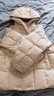 艾萊依鵝絨服女士2025冬季新款連帽增量袖型羽絨服簡(jiǎn)約舒適保暖短款外套 乳灰米 M 【建議110-130斤】160 曬單實(shí)拍圖