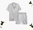 ubras流光滿(mǎn)印涼感翻領(lǐng)家居服套裝睡衣短袖短褲椰青灰（男）L 曬單實(shí)拍圖