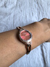 雷諾（RARONE）小蠻腰Y小巧手鏈腕表石英女士紅色手表鋼帶新年禮物送女生 曬單實(shí)拍圖
